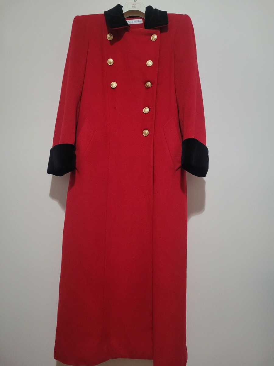 Red Christian Dior Winter Coat Size 12 | eBay