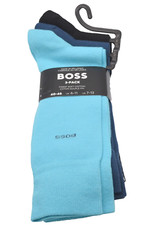 Hugo Boss 3 pack Men's Black Blue Turquoise Finest Cotton Socks One Size 7-13