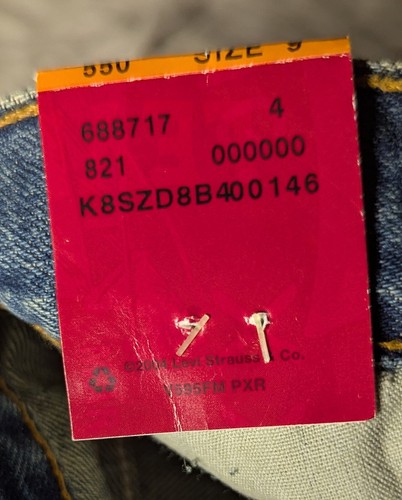 LEVI'S Vintage Boys 550 Jeans RE-ISSUED Tag Denim Blue Size 9 Slim Relaxed Fit - Picture 7 of 16