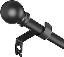 Curtain Rods for window 32 to 48 5/8 inch Splicing Curtain Rods, 32-48'' Black