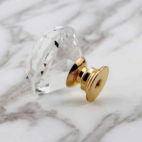 1pcs/10Pcs Cupboard Pull Knobs With Screws Glass Crystal Handle Clear Wardrobe - Picture 4 of 12