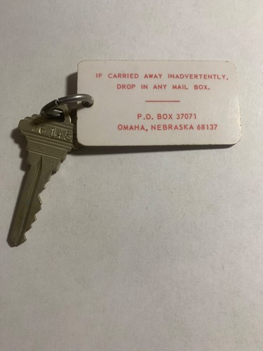 Sheraton Motor Inn Hotel Motel Room Key Fob & Key Omaha Nebraska #406 - Picture 1 of 2