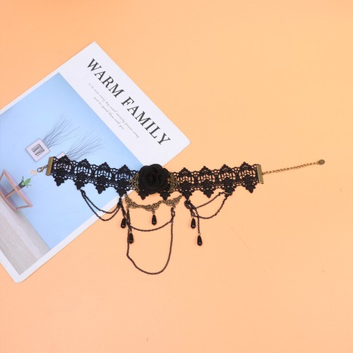Eigso Collana Gotica Choker In Velluto Nero Con Strass E Ciondolo Stella, Unisex, 60 Cm