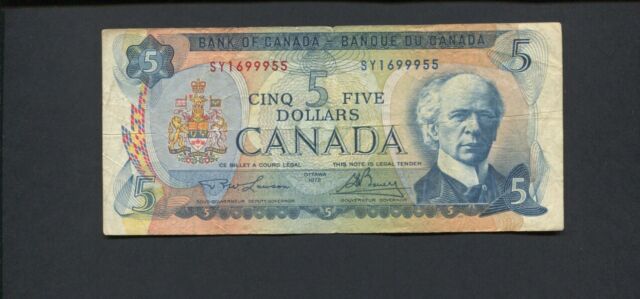 1972 Canada $5 Five  Dollar Banknote  J-746