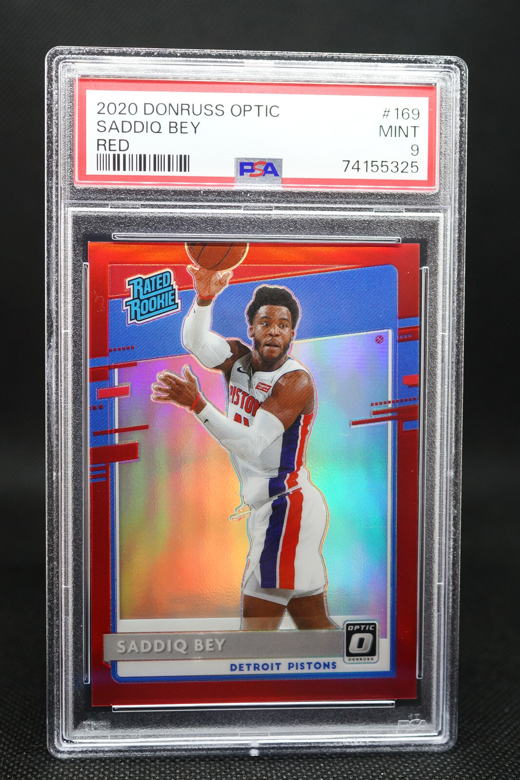 2020-21 NBA Panini Optic Rated Rookie Red Prizm 78/99 Saddiq Bey #169 PSA 9