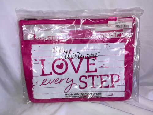 New Thirty-One Document Holder Pink Consultant Supplies Love Every Step - 第 1/3 張圖片