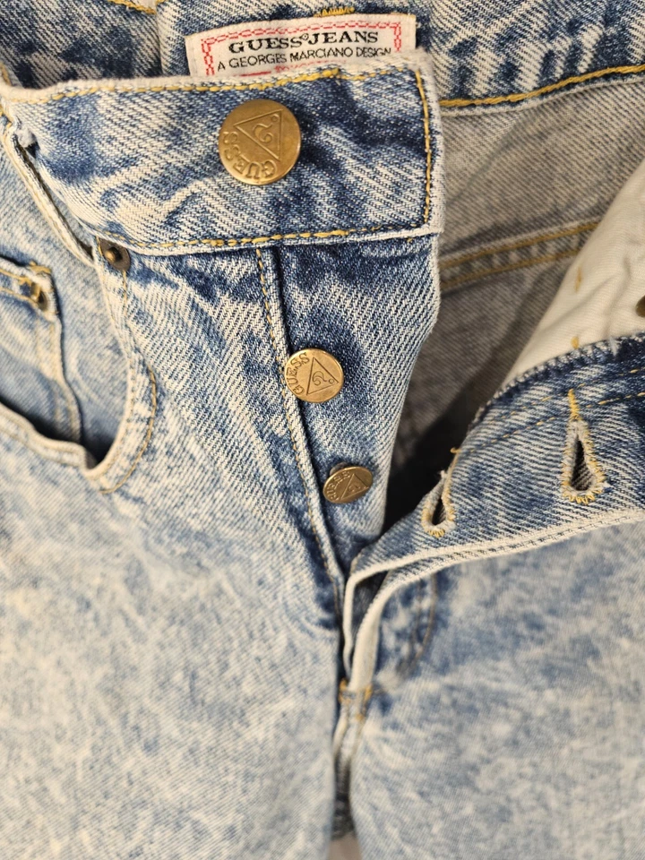 Pantalones Cortos de Jean Guess Georges Mariano Años 80 Vintage Lavado Ácido Foto 3 de 4