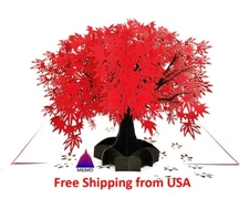 3D Pop Up Greeting Card Maple Tree Foliage, Birthday, Mom Mother Valentine's Day