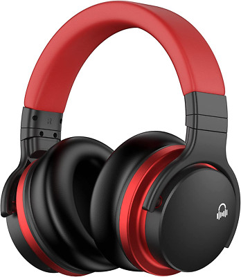 E7 Bluetooth Active Noise Cancelling Headphones, 30H Playtime, Deep Bass, Black