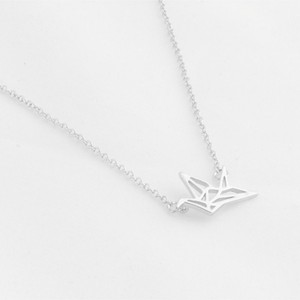 Details Zu Halskette Origami Kranich Silber