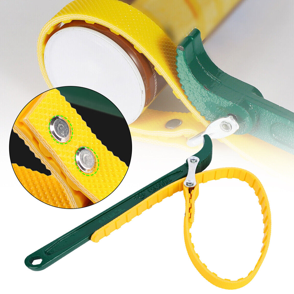 Adjustable Oil Fuel Filter Removal Strap Wrench Tool Belt 9inch Heavy