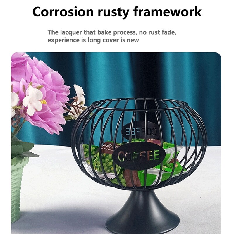 Kaffeekapsel-Aufbewahrungskorb | Vintage-Design In Tassenform | Für Bis Zu 60 Kapseln | Aus Eisen, Rostfrei