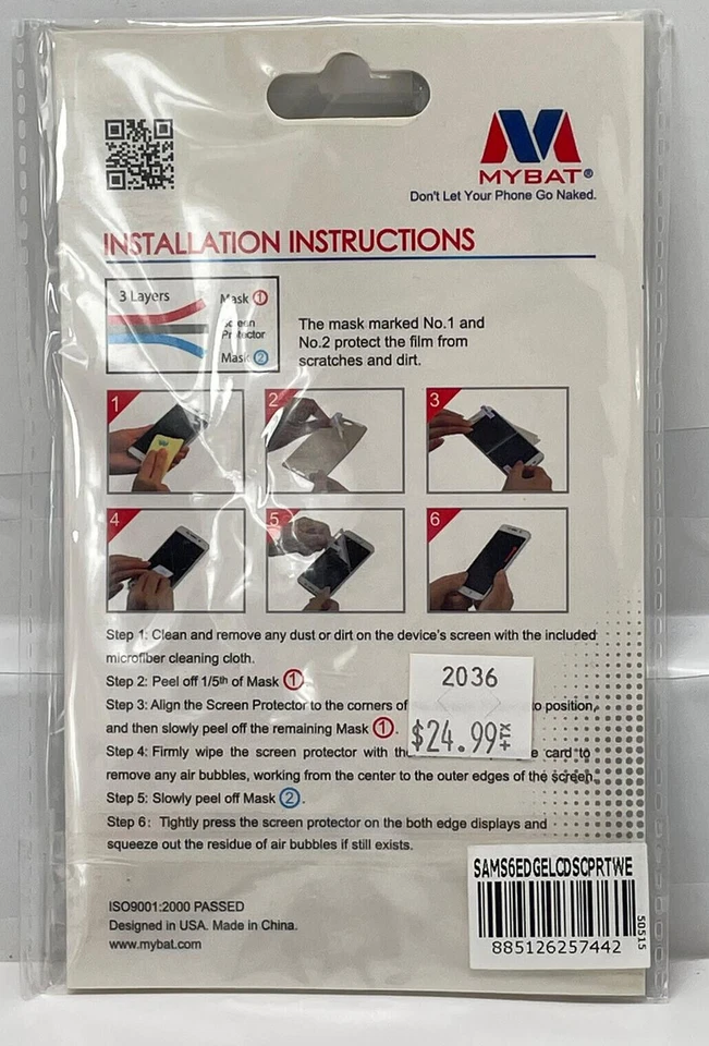 Protectores de pantalla MyBat para Samsung G925 Galaxy S6 Edge - transparentes Foto 3 de 3