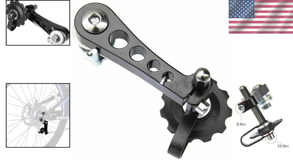 Durable Aluminum Single Speed Chain Tensioner - Easy Setup for Geared Bikes - Image 2 of 4