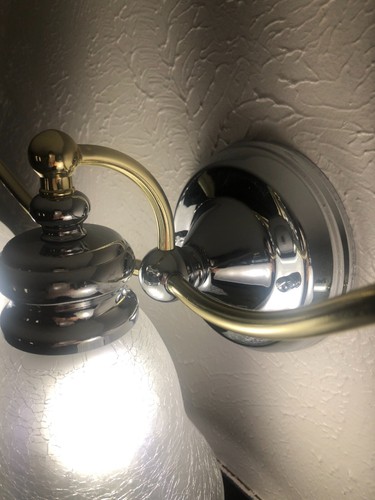 Vanity Light Sconce Chrome and Gold - Picture 2 of 5