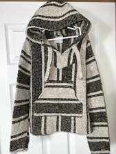 Art-Maz Kids Drug Rug Baja Jacket Hoodie Black/Beige Unisex Youth Kids Size L