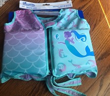 Toddler Life Jacket Vest Mermaid Purple Green 2 - 4 Years NEW