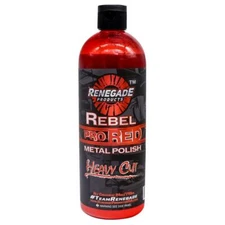 Rebel Pro Red Metal Polish Heavy Cut Wipe Down Scratch Swirl Restore (24 OZ)
