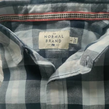 The Normal Brand Blue Plaid Flannel Size Large Mens  Button Down