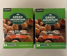 New 2X Decaffeinated Hazelnut Green Mountain Keurig K-Cup Coffee Pods 24 Count