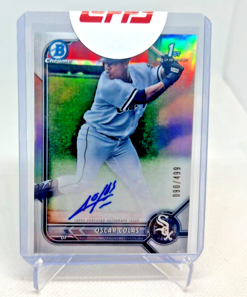 2022 Bowman Chrome OSCAR COLAS 1st RC Refractor AUTO 90/499 #CPA-OCS White Sox