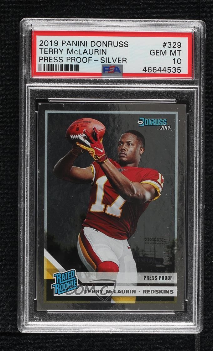 2019 Donruss Rated Press Proof Silver /100 Terry McLaurin PSA 10 Rookie RC 01dg