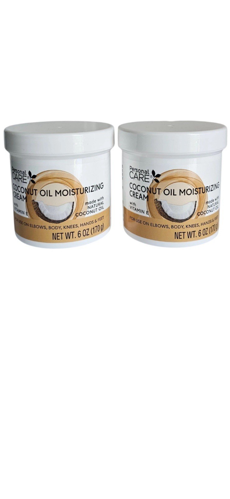 Personal Care Coconut oil Moisturizing Cream with Vitamin E  6oz ~2pk