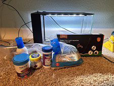 Kit aquarium rectangulaire en verre de 3 gallons avec lumière LED gravier nourriture HG038-S