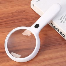 2X/6X Magnifying Glass Hand-Held Zoomer Magnifier Loupe With 14LED Toroidal Lamp