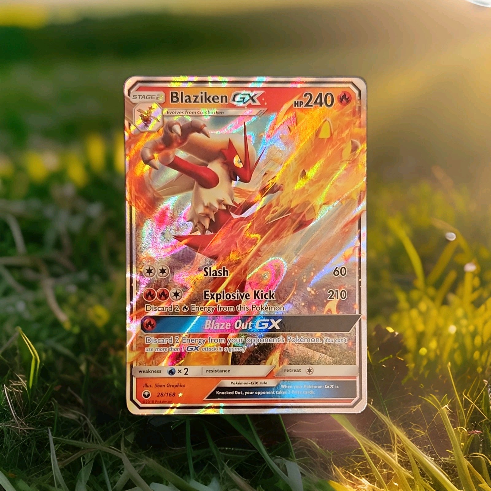 Pokemon TCG Celestial Storm Blaziken GX 28/168 Holo UR 2018 ENG