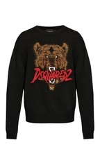 Dsquared2 jumper black size L 95 wool, 2 poliamide, 1 cotton, 1 alpaca