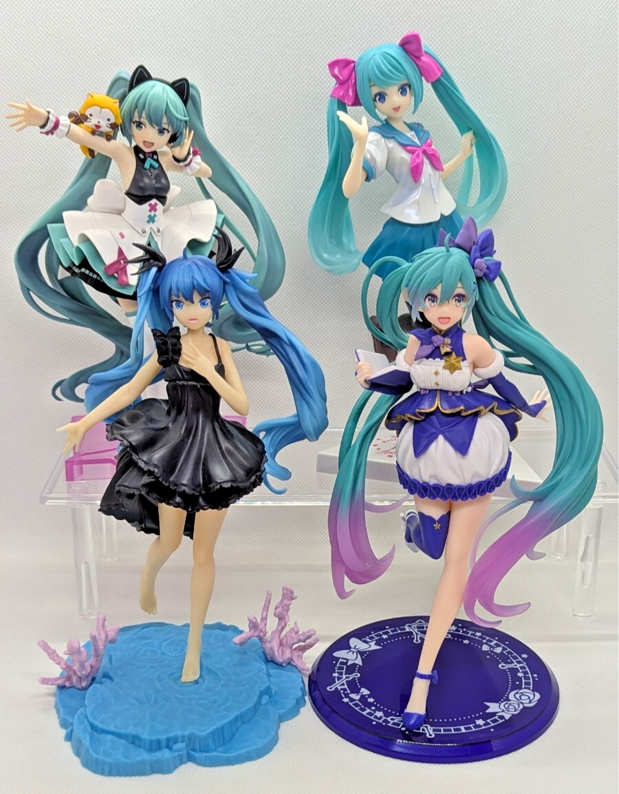 Juego de 4 figuras Hatsune Miku SEGA Taito FuRyu Luminasta 16 aniversario Japón