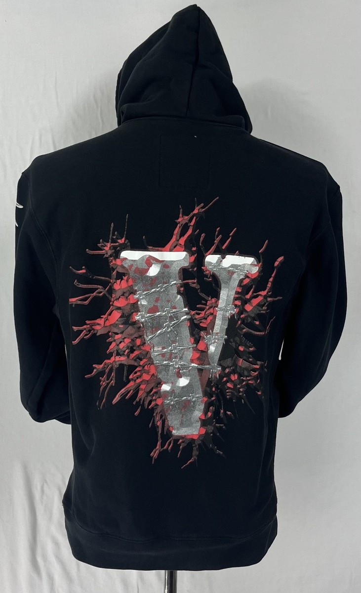 EUC RARE Juice WRLD x VLONE 999 Barbed Wire Black Hoodie Mens