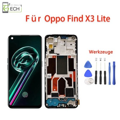 Für Oppo Find X3 Lite CPH2145 LCD Display (OLED) mit Rahmen Touchscreen