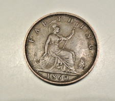 FARTHING 1860/1896    joli portrait de la reine  2 COINS