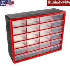 24 Compartment Storage Organizer Wall Mount Portable Bin Tools Crafts Supplies
