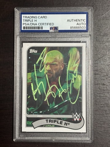 TRIPLE H 2018 TOPPS HERITAGE WWE SIGNED AUTOGRAPHED CARD PSA/DNA CERTIFIED