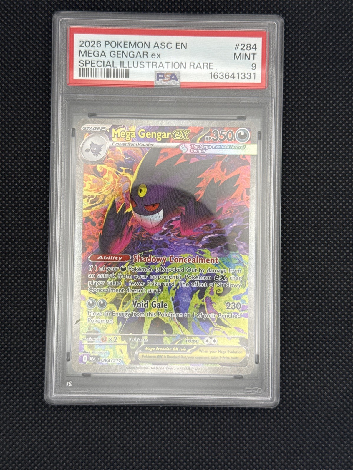 Pokemon TCG Mega Gengar ex 284/217 Me: Ascended Heroes SIR Holo EN PSA 9