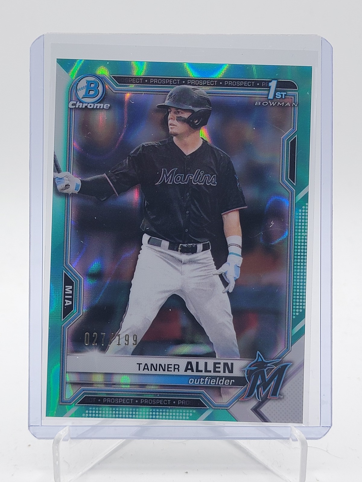 TANNER ALLEN 2021 BOWMAN CHROME AQUA LAVA REFRACTOR 1ST ROOKIE /199 Q0566