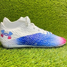 Under Armour Spotlight Clone 4 MC TX Mens Size 12 Blue White Football Cleats