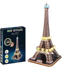 Revell Eiffel Tower LED Light Up Large 3D Puzzles -NEW- FREE SHIPPING -84 Pieces
