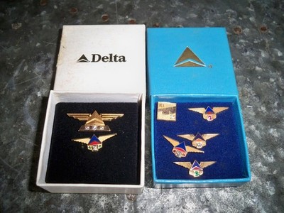 Delta Airlines Service Pins 10K Gold Lot Of 7 35th Anniversary 30th 25th 20th ++