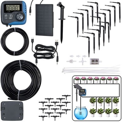 Solar-Bewässerungssystem für 15 Pflanzen, bis 45 l/Std., LCD-Display