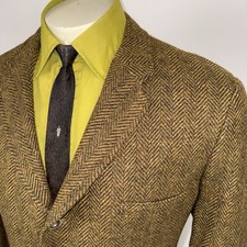 Vtg 50s 60s Coventry Clothes Blazer Jacket Sport Coat Herringbone Wool Mens 44 S
