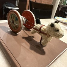 Antique Vintage Steiff German Dog pull toy  pulls forward & back