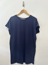 Chalk Alice Jersey Dress One Size Navy Organic Cotton Stretch Relaxed Fit Boxy