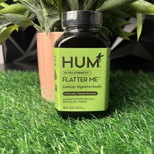 HUM Nutrition Flatter Me Debloat Digestive Enzymes Papain Bromelain Exp 05/27
