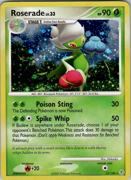 Roserade Diamond and Pearl 13/130 Holo NM