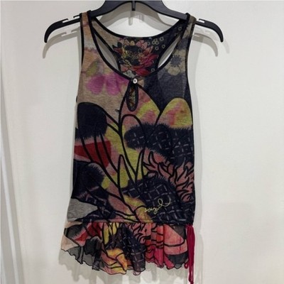 Desigual Women s Size S Tropical Tank Top Flora Cute Sexy