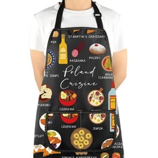 Poland Lover Gift Cuisine Apron With Pockets Food Merch Chef Kitchen Cooking